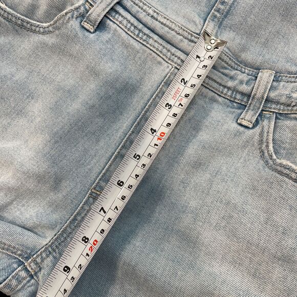 ~ PAIGE XS 26 Overalls Boho Light Blue Wash High Rise Sierra Denim Raw Hem 2 4 - Picture 8 of 16